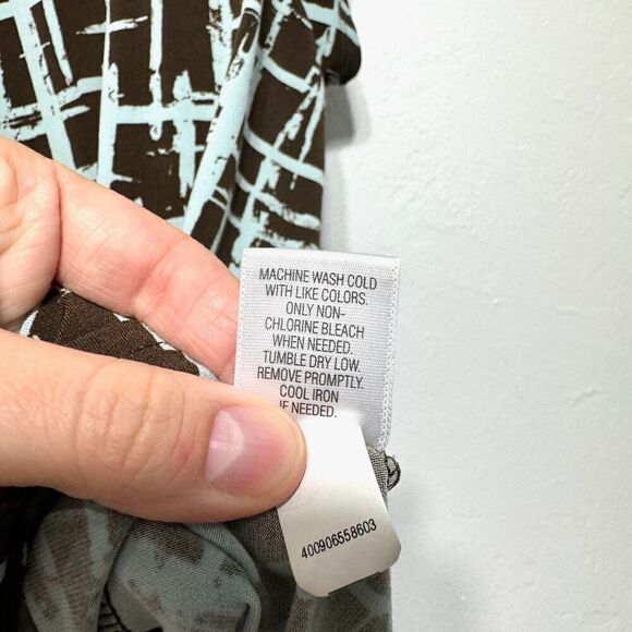 Apt. 9 Teal & Brown Career Blouse Top Short Sleeves Stretch Womens Plus sz 3X - Picture 5 of 6